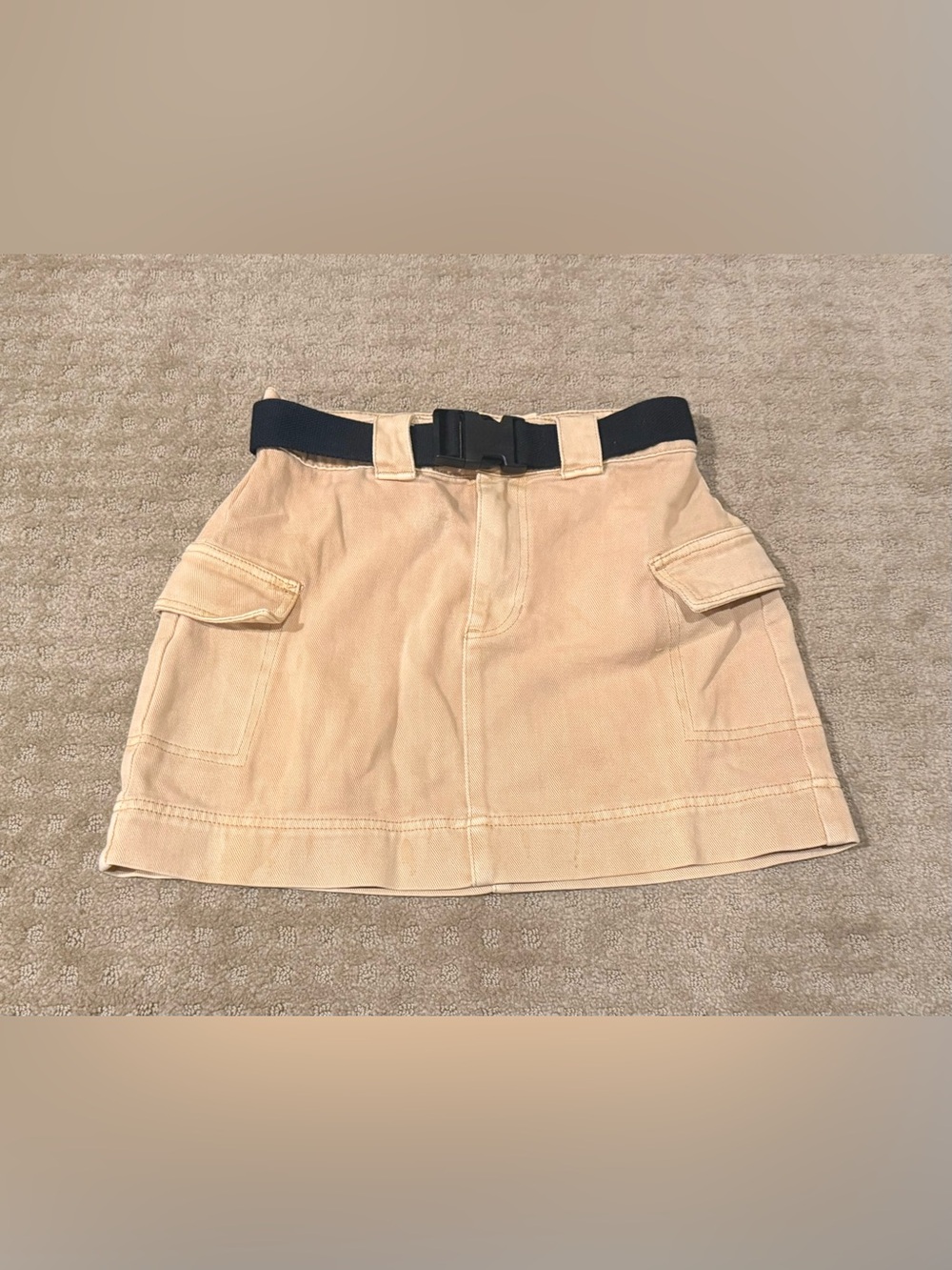 Pacsun Beige Cargo Mini Skirt with Belt